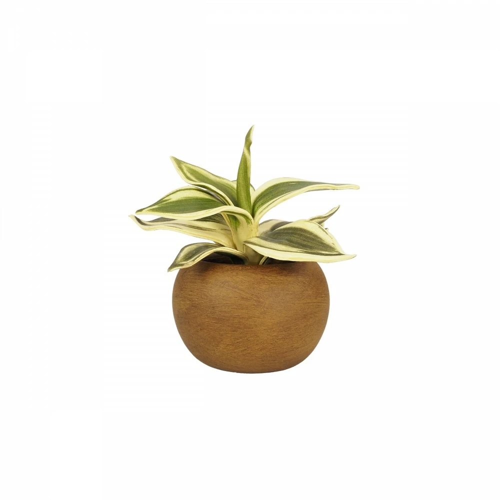 Plante Verte Artificielle Pot Effet Bois 14cm 2 Plante Verte Artificielle Pot Effet Bois 14cm – Image 2