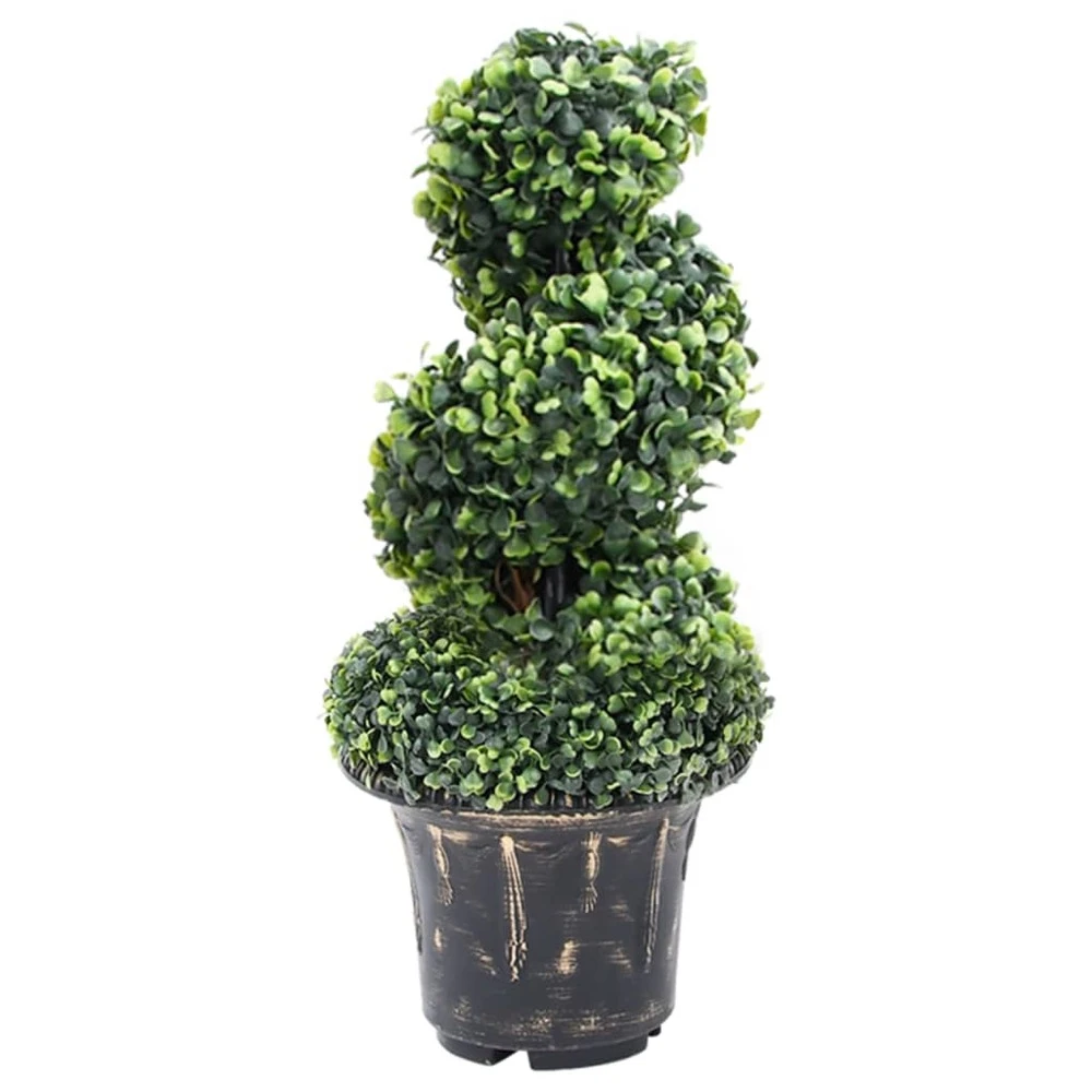 VIDAXL Plante De Buis Artificiel En Spirale Avec Pot Vert 59 Cm 1 VIDAXL Plante De Buis Artificiel En Spirale Avec Pot Vert 59 Cm