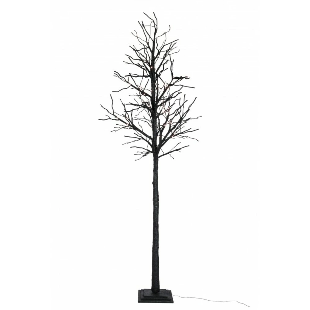 Arbre Nu + 150 Leds Blanc Chaud + Adaptateur Fil De 3m Paillettes Noir Extra Large 300cm 4 Arbre Nu + 150 Leds Blanc Chaud + Adaptateur Fil De 3m Paillettes Noir Extra Large 300cm – Image 4