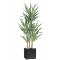 Yucca Artificiel Multitroncs En Pot H 150 Cm Feuillage Plastique