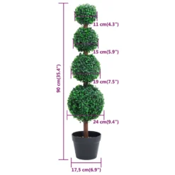 VIDAXL Plante De Buis Artificiel Avec Pot Forme De Boule Vert 90 Cm -Jardalis Soldes Magasin 68e5405c0efe6fd7