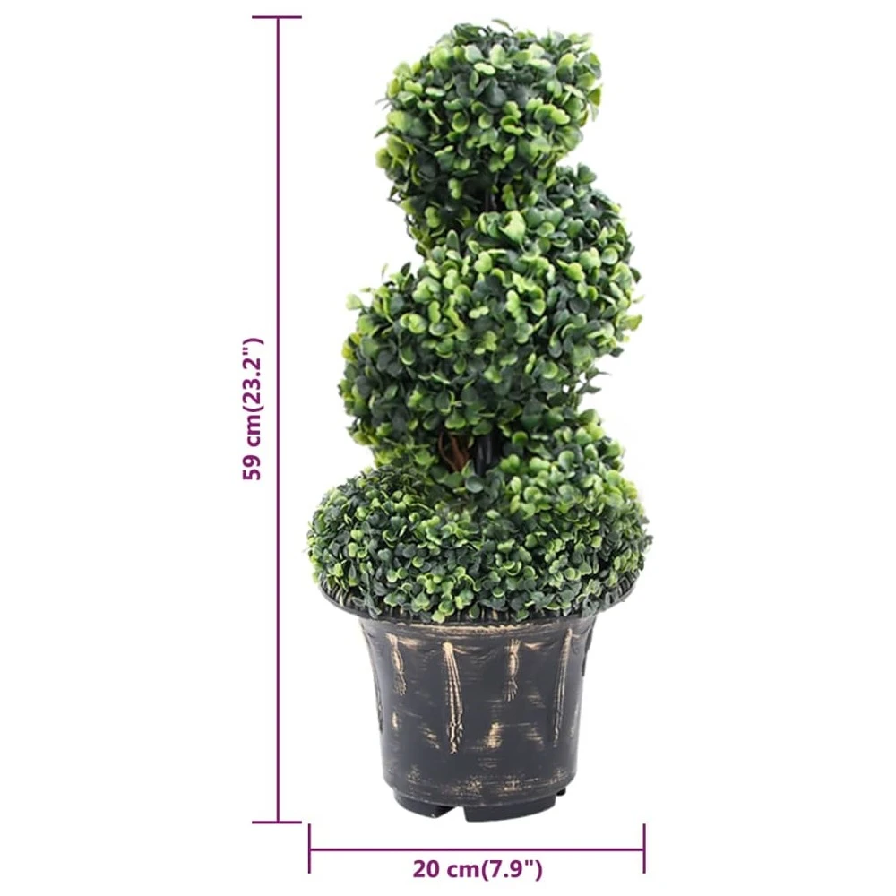 VIDAXL Plante De Buis Artificiel En Spirale Avec Pot Vert 59 Cm 5 VIDAXL Plante De Buis Artificiel En Spirale Avec Pot Vert 59 Cm – Image 5