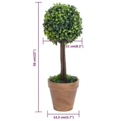 VIDAXL Plantes De Buis Artificiel 2 Pcs Avec Pots Boule Vert 56 Cm 11 VIDAXL Plantes De Buis Artificiel 2 Pcs Avec Pots Boule Vert 56 Cm -Jardalis Soldes Magasin cb0ba62229546034